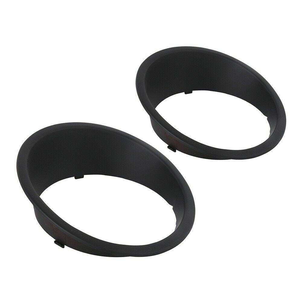 2Pcs Matte Black Front Headlight Cover Trim For Jeep Wrangler 2007-2018 JK