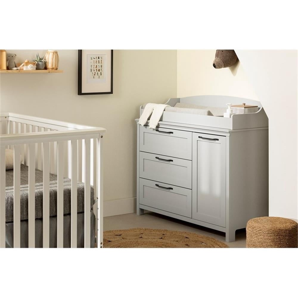 South Shore Daisie, Farmhouse Changing table, Wide Gray