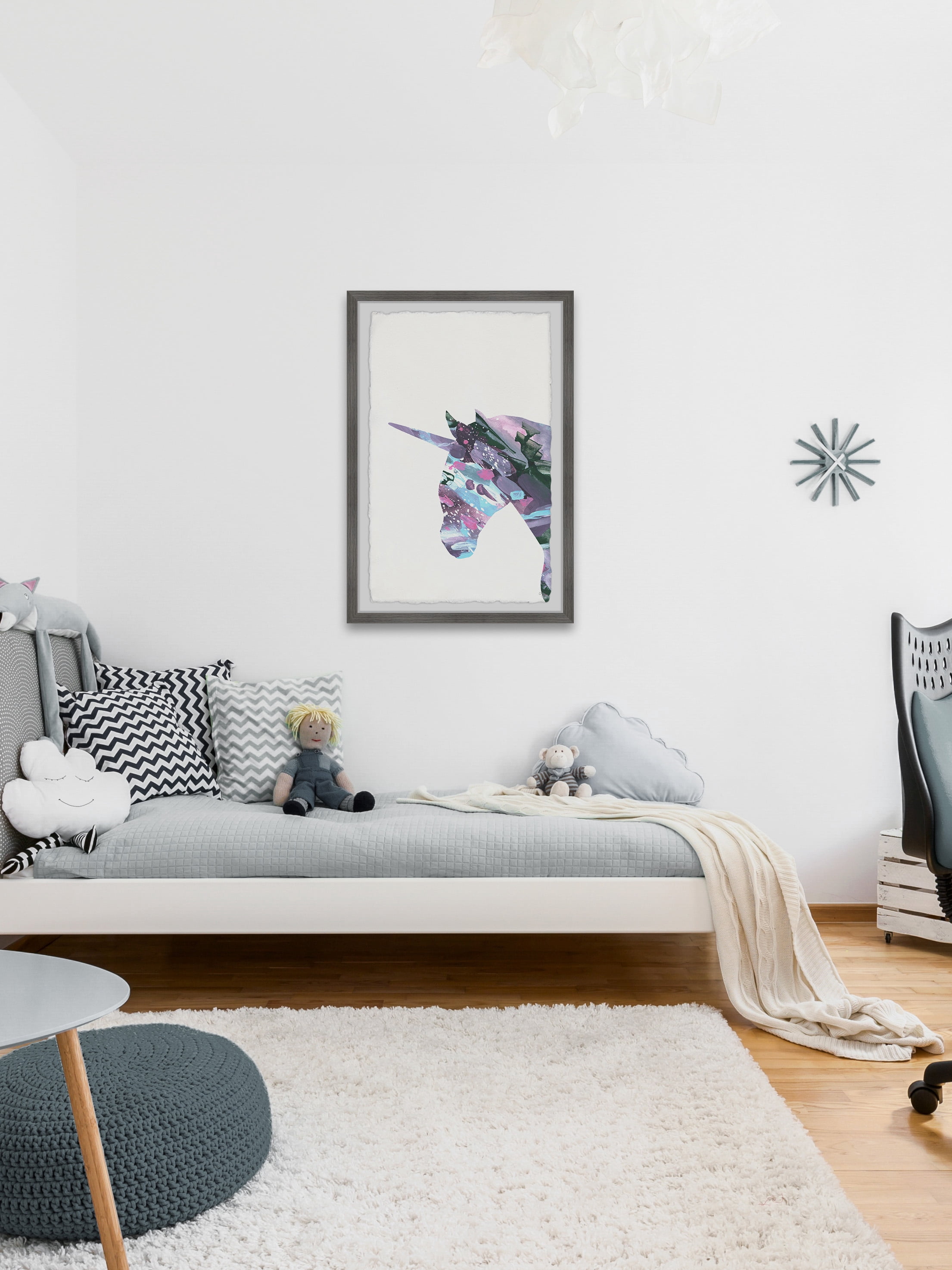Marmont Hill Dashing Unicorn Ii Framed Wall Art, 24.00" x 1.50"