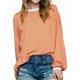 thumbnail image 1 of Camiseta de Larga Extragrande para Mujer, Túnica A Rayas con Bloques de Color, Sudadera Holgada de Otoño con Cuello Redondo Naranja L, 1 of 10
