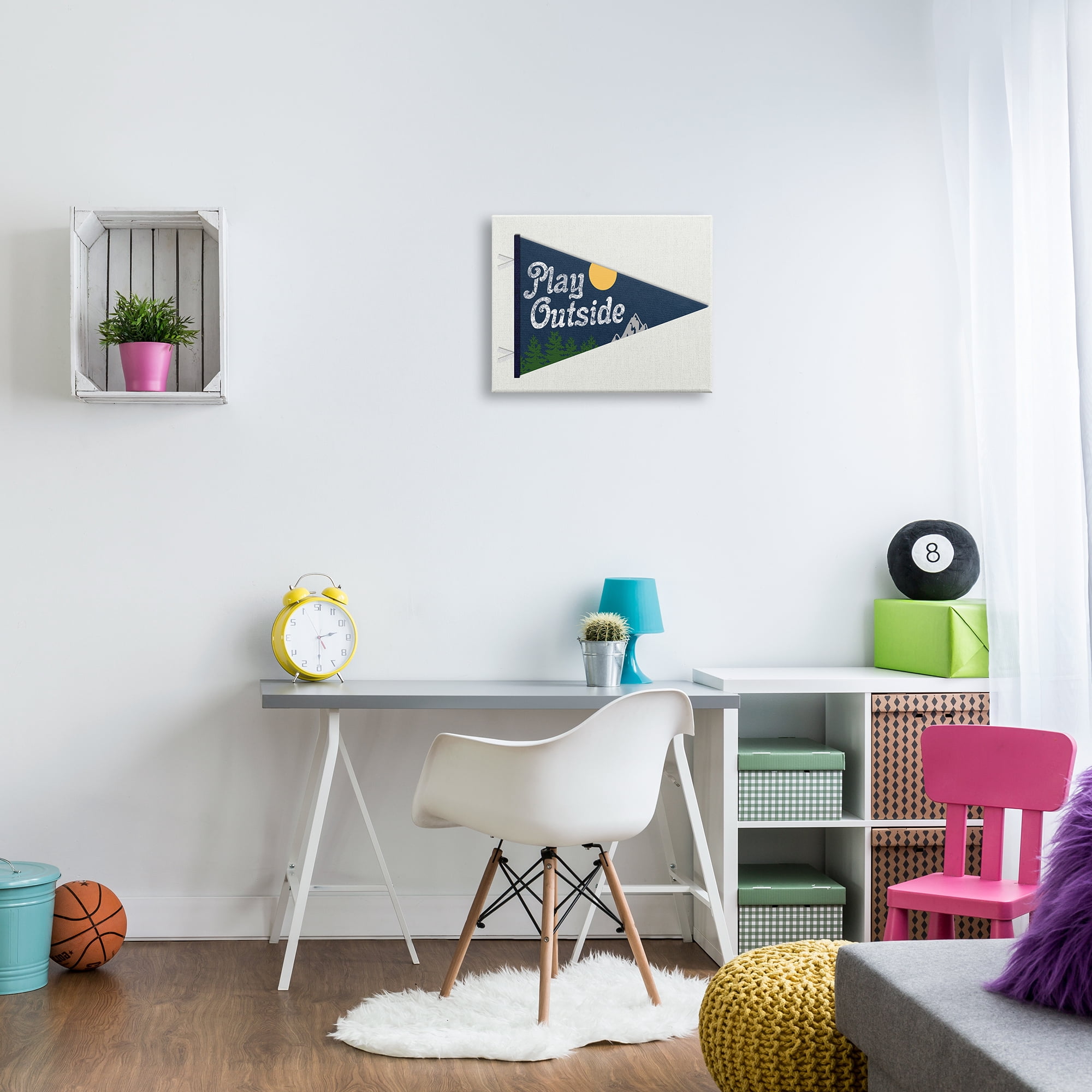 The Stupell Home Decor Collection The Kids Room by Stupell Play Outside Nature Pennant Blue Wall Art
