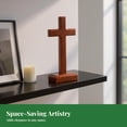 thumbnail image 6 of Wooden Altar With Stand Standing Table Double Display Decor For Home Chapel Decor 8.8 Inch, 6 of 9