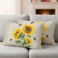 thumbnail image 2 of Sunflowers Outdoor Pillow Covers 20x12 Set of 2,Waterproof Patio Throw Pillowcase Protectors,Farmhouse Botanical Yellow Flowers Bee Retro Lumbar Decorative Pillow Shams Cushion Covers for Bed Couch, 2 of 8
