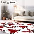 thumbnail image 2 of ODIKA 4'x6' Machine Washable Non-Slip Area Rug, Nordic Snowflake Medley with Festive Fir Motif and Winter Holly Accents High Traffic Rug with Pad, Red, 611420, 2 of 8