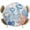 White, variant on Blue Coastal Jellyfish Round Tablecloth 36-44 Inch Round Fitted Table Cloth with Elastic Edge, Nautical Sea Beach Starfish Coral Waterproof Table Cover Protector for Outdoor Picnic Party Dining