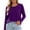 (New15)Purple, variant on Women's Long Sleeve Tops Plus Size Gathered Round Neck Stretchy Tees Comfortable Loose Tunic Shirt Versatile Commuter Spring Fall Everyday Wear