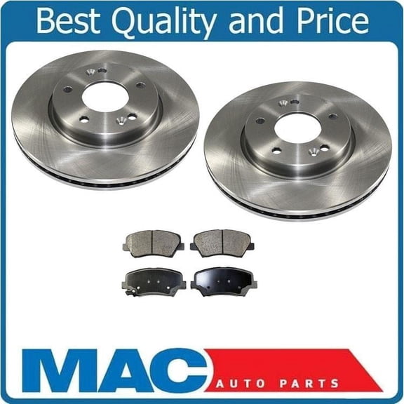 Front Brake Disc Rotors Ceramic Pads for 11-16 Elantra 12-16 Veloster Non Turbo