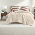 thumbnail image 4 of Premium 3Piece Bedding Sets King/Cal King Textured Stripe Polyester Comforter with Terracotta Finish, 4 of 9