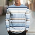 thumbnail image 3 of Gfyviroh Mens Tops Trendy Casual Stripes Workout Tops Long Sleeve Crew Neck Lightweight T-shirts, 3 of 5