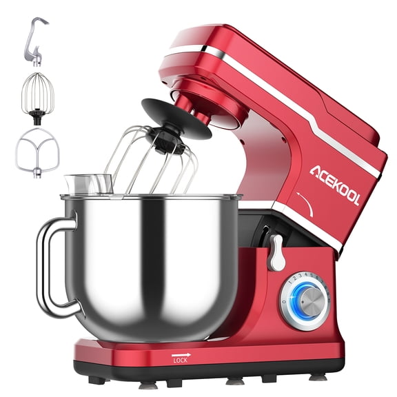 Stand Mixer, 7.5QT Kitchen Electric Food Mixer 10-Speed Tilt-Head Dough Mixer for Baking&Cake, with Stainless Steel Bowl, Whisk, Dough Hook, Beater, Splash Guard (660W)