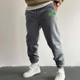 thumbnail image 2 of Zszcpp Work Pants Men Letter Print Solid Pockrt Daily Life Sports Long Running Cool Lounge Trousers Casual Trouser, 2 of 4