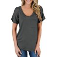 thumbnail image 3 of T-shirt à Manches Courtes et Col Rond pour Femmes, 3 of 3