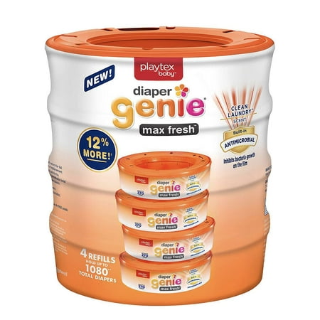 Playtex Diaper Genie Max Fresh, 1080 Count Waste Bags, 1.36 Pounds