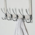 thumbnail image 5 of Dseap over the Door Hook Hanger-5 Tri Hooks,Heavy Duty Metal Coat Hook Towel Rack for Hats Clothes,Chrome Plated, 5 of 9