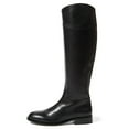thumbnail image 2 of FSJ Women Classic Knee High Riding Boots Low Chunky Heels Round Toe Side Zipper Comfortable Flat Retro Casual Shoes Size 5.5 Black, 2 of 4