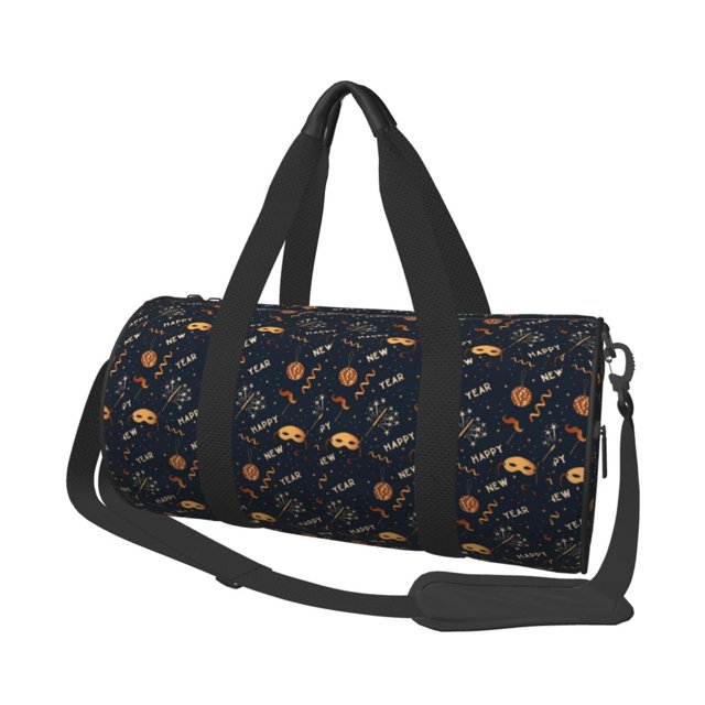 Fotbe New Year Bolsa Deportiva de Lona Plegable con Estampado, Bolsa de Gimnasio con Bolsillo Seco/Húmedo, Bolsa de Viaje Ultraligera de Gran Capacidad
