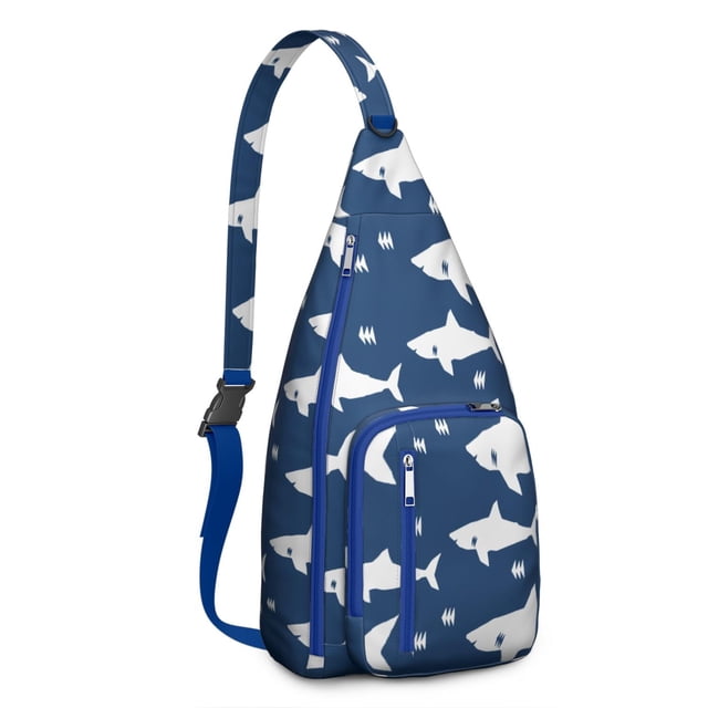 Underwater World Sling Backpack - Mystical Dolphin & Whale Cartoon Pattern, Multi-Pocket Daypack for Photography