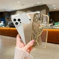 thumbnail image 5 of Compatible with iPhone 15 Pro Case, Cute 3D Glitter Butterfly, Luxurious Electroplated Frame Design, Slim Soft Shockproof Case for Ladies and Girls(Gold), 5 of 11