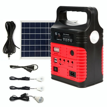 Solar Generator Lighting Home System Kit 12V 10W with Solar Panel USB (Best Home Solar Kit)