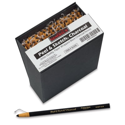 Charcoal Pencil Sketches - General's Peel and Sketch Charcoal - Medium, Single Pencil