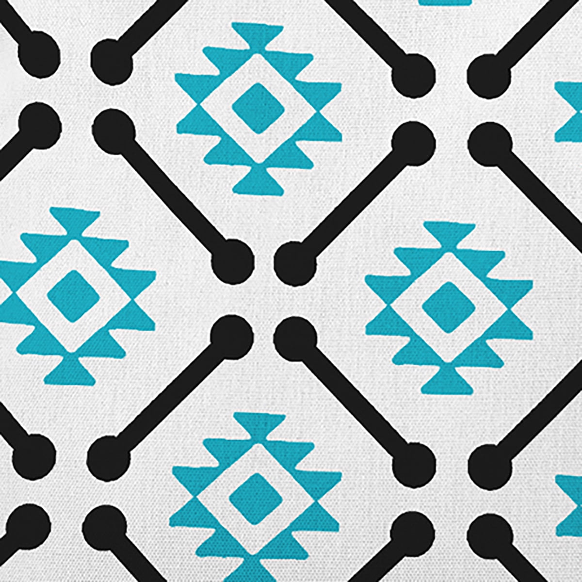 Simply Daisy 18" x 18" Modern Tribal Pattern Indoor/Outdoor Throw Pillow, Carribbean Turquoise (1 count)