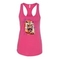 thumbnail image 2 of Wild Bobby, Tiger Growling Colorful Trippy Tie Dye Animal Lover Ladies Racerback Tank Top, Raspberry, Large, 2 of 3