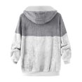 thumbnail image 3 of Pedort Womens Plus Jackets Hooded Women'S Sherpa Long-Sleeve Neck Full-Zip Jacket Grey,5XL, 3 of 4
