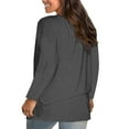 thumbnail image 4 of Aboser Long Sleeve Shirts for Women Plus Size Basic Tees Casual Crew Neck T Shirt Loose Fit Cozy Tshirts Soft Solid Color Tee Tops Lightweight Breathable Classic Shirt Dark Gray XXXXL, 4 of 7