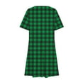 thumbnail image 3 of yillto Women Summer Tshirt Dress Casual Plaid Short Sleeve Crew Neck Knee Length Loose Comfy Dresses, 3 of 6