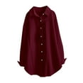 thumbnail image 1 of ameIAEA Women's Button Down Shirt Jacket Fall Long Sleeve Solid Color Casual Loose Coats, 1 of 3