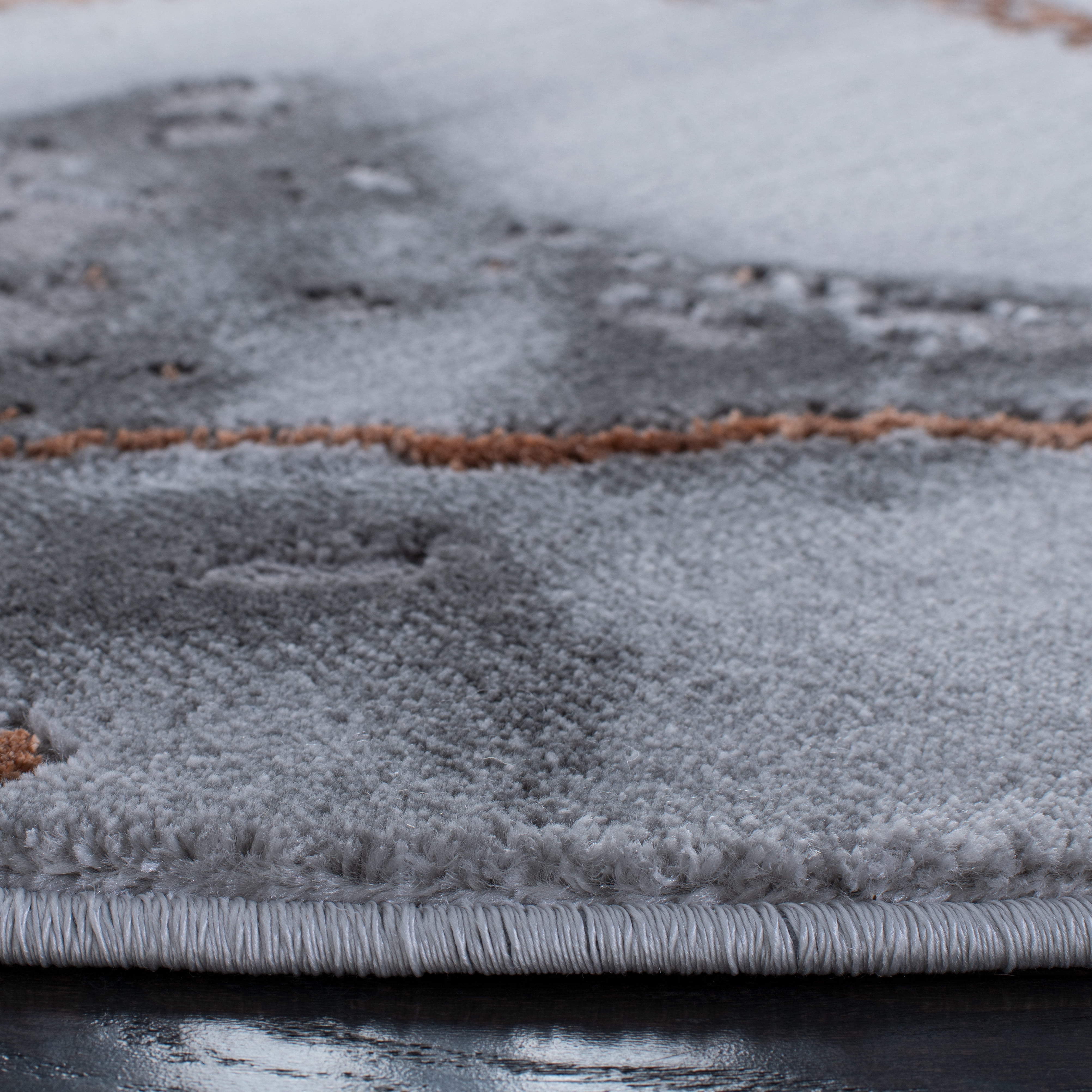 SAFAVIEH Craft Paul Abstract Area Rug, Grey/Orange, 4' x 4' Round