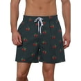 thumbnail image 1 of INSPIRAR CHIC Pantalones Cortos de Playa Ligeros con Estampado de Frutas para Hombre Rojo 30, 1 of 5