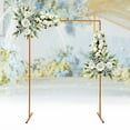 thumbnail image 5 of Wedding Arch Stand with Bases,Square Metal Flower Balloon Frame 6.6 x 4.9 Feet Square Garden Arch Metal Abor for Weddings Party Event Decoration, 5 of 6