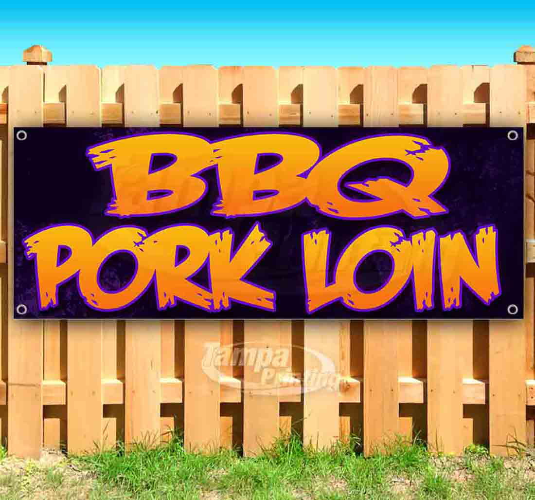 BBQ Pork Loin 13 oz Banner Heavy-Duty Vinyl Single-Sided with Metal Grommets 