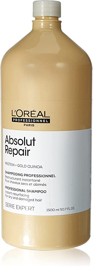 USA annoncere fuldstændig L'Oreal Professionnel Serie Expert Absolut Repair Protein + Gold Quinoa  Shampoo | Resurfacing Cleanser for Dry and Damaged Hair, 300ml - Walmart.com
