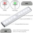 thumbnail image 3 of Stick-on Anywhere Portable Little Light Wireless LED Under Cabinet Lights 10-LED Sensor de movimiento Activado Night Light Construir en batería recargable Magnetic Tap Lights para clóset, gabinete (S Namotu XMWJ191, 3 of 7