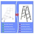 thumbnail image 2 of 880LBs Load Capacity 4 Steps Rolling Ladder, Rolling Warehouse Step Ladder, Steel Industrial Platform Ladders with Handrails for Industrial Site, 2 of 9