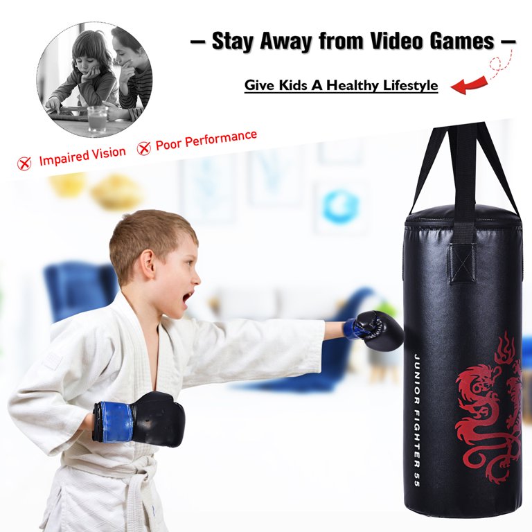  Boxing Sandbag Boxing Hanging Punch Bag with Chains Chain Hook  Handguards for Children 80cm Boy Gifts Christmas Boys Toys,Kids Boxing Set,  Kids Boxing Set, Boxing Sandbag Boxing Hanging PunBoxin 