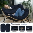 thumbnail image 3 of Outdoor Rocking Chair Cushions 6.3" Thick, Waterproof Papasan Chair Cushion, Fade-Resistant Patio Egg Lounge Chair Cushions for Indoor Outdoor Garden, Porch, Balcony, 3 of 6