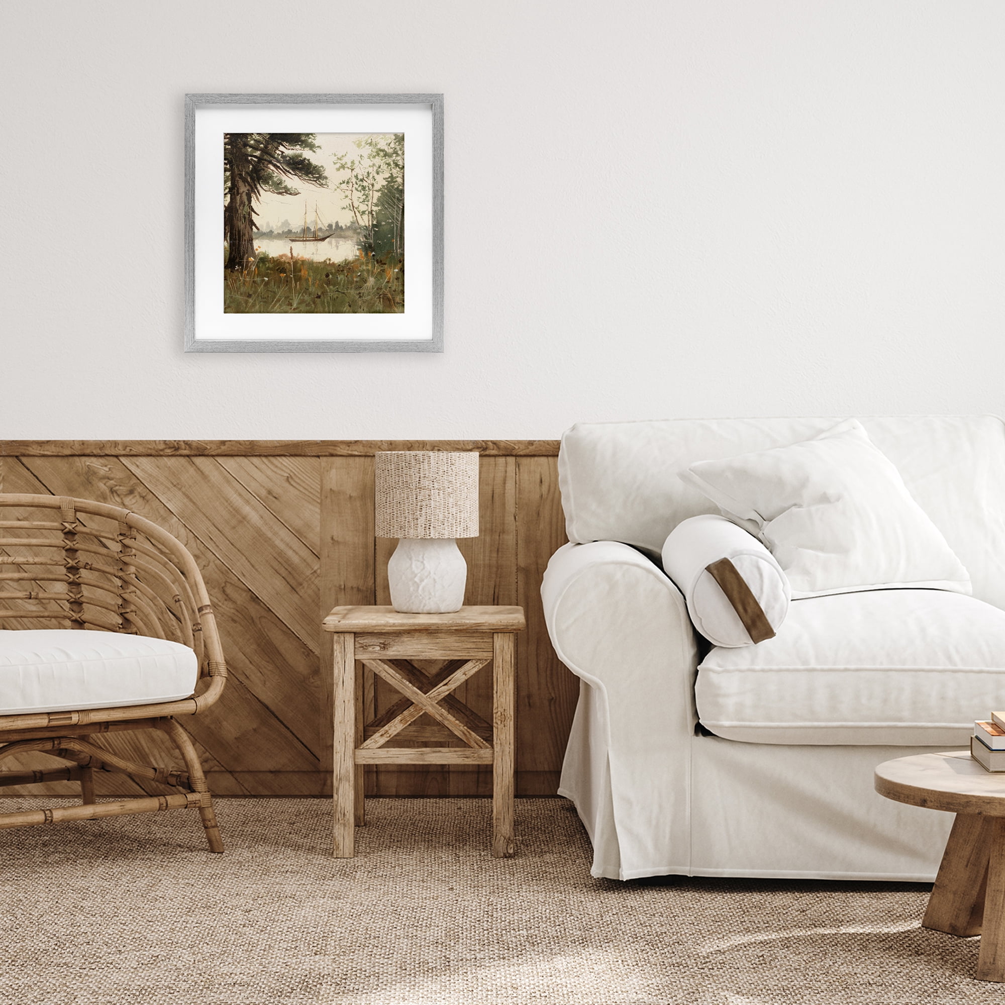Stupell Industries Boating View Through Trees Gray Framed Print Under Glass, design by Lula Bijoux & co.
