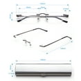 thumbnail image 4 of Newbee Fashion-Portable Compact Reading Glasses in Aluminum Case Metal Rectangle Rimless Reading Glasses Super Lightweight Reader Slim Design Comfort Fit for Men&Women 2 PACK GUNMETAL+1.25, 4 of 4