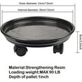 thumbnail image 2 of Pot de Fleurs Mobilité Génie : 2 Pcs Support de Plante en Résine Renforcée Robuste avec Roulettes Silencieuses, avec Stockage d'Eau pour une Utilisation Intérieure et Extérieure Sécurisée (Noir), 2 of 6