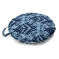 thumbnail image 1 of Folk Round Floor Cushion with Handle, Abstract Blue Tone Monochrome Design Tribal Ornament, Decorative Pillow for Living Room & Dorms, 18" Round, Blue Grey Night Blue, by Ambesonne, 1 of 4