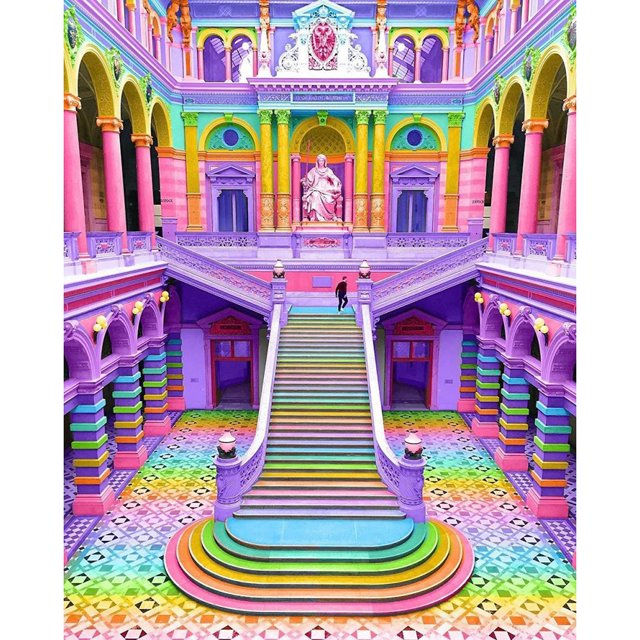 Pintura de diamante (DB6978) Resina cuadrada Castillo colorido Arte Decoración para el hogar (A3134) 45x60cm Hugtrwg Para estrenar