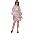 thumbnail image 2 of Moomaya Short Robe For Women Plus Size Printed Cotton Robe Lightweight Nightwear, 2 of 5
