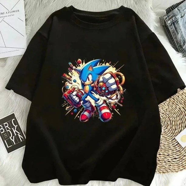 Camiseta Sonics para hombre, camiseta de manga corta para adulto, Top moderno y cómodo, camiseta con estampado gráfico de película de Anime, Top de moda Y2K para regalo de fiesta