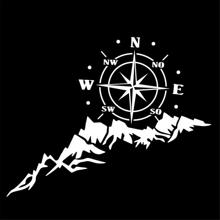 Car Sticker Compass Tree Mountain Reflective Auto Decals Stickers