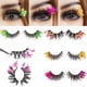 thumbnail image 2 of Nvzi 1 par de pestañas postizas con purpurina y lentejuelas de colores, pestañas postizas de visón esponjoso para fiesta, maquillaje de escenario, pestañas postizas coloridas (estilo brillante, T-15), 2 of 3