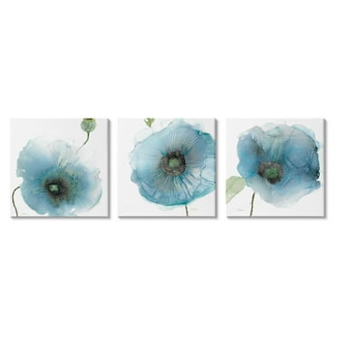 Stupell Industries Modern Poppy Flower Shapes Graphic Art Gallery Wrapped Canvas Print Wall Art, Set of 3, Design by Carol Robinson