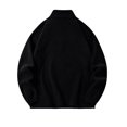 thumbnail image 5 of Men's Lightweight Warm Two-Way Sherpa Jacket, Full-Zip Long-Sleeve Soft Fleece Outerwear for Fall Winter, Black, L, 5 of 6